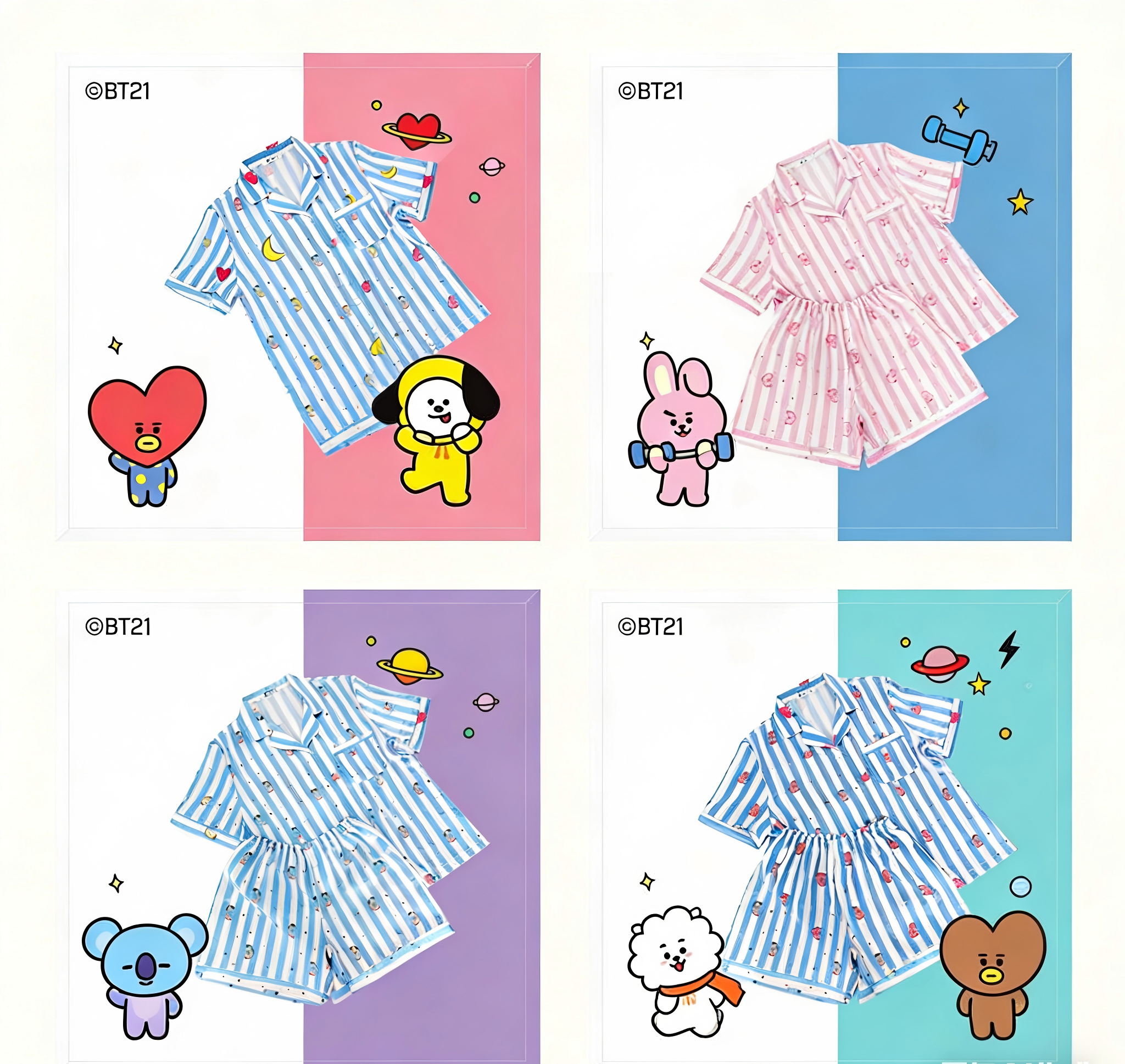 BT21 Unisex Summer Set Short S - Tippet Line ulasan dan harga