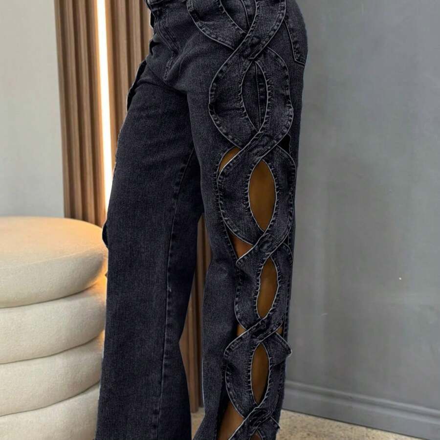 Womens Denim Trousers With Sid - Fly Line ulasan dan harga