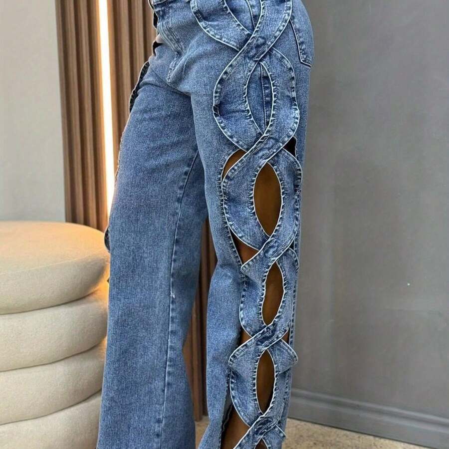 Womens Denim Trousers With Sid - Fly Line ulasan dan harga
