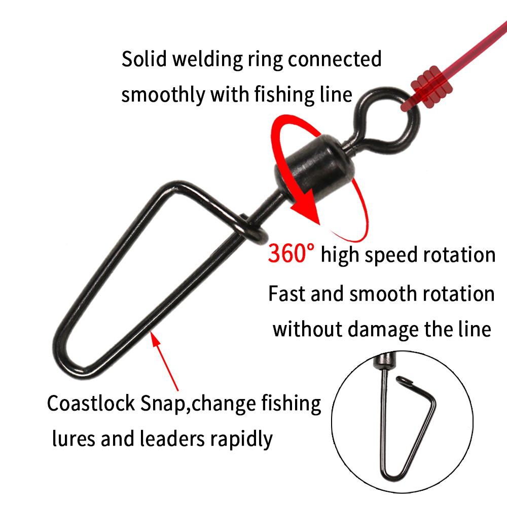 20PCS #12 -1/0 Rolling Swivel  - Monofilament Line ulasan dan harga