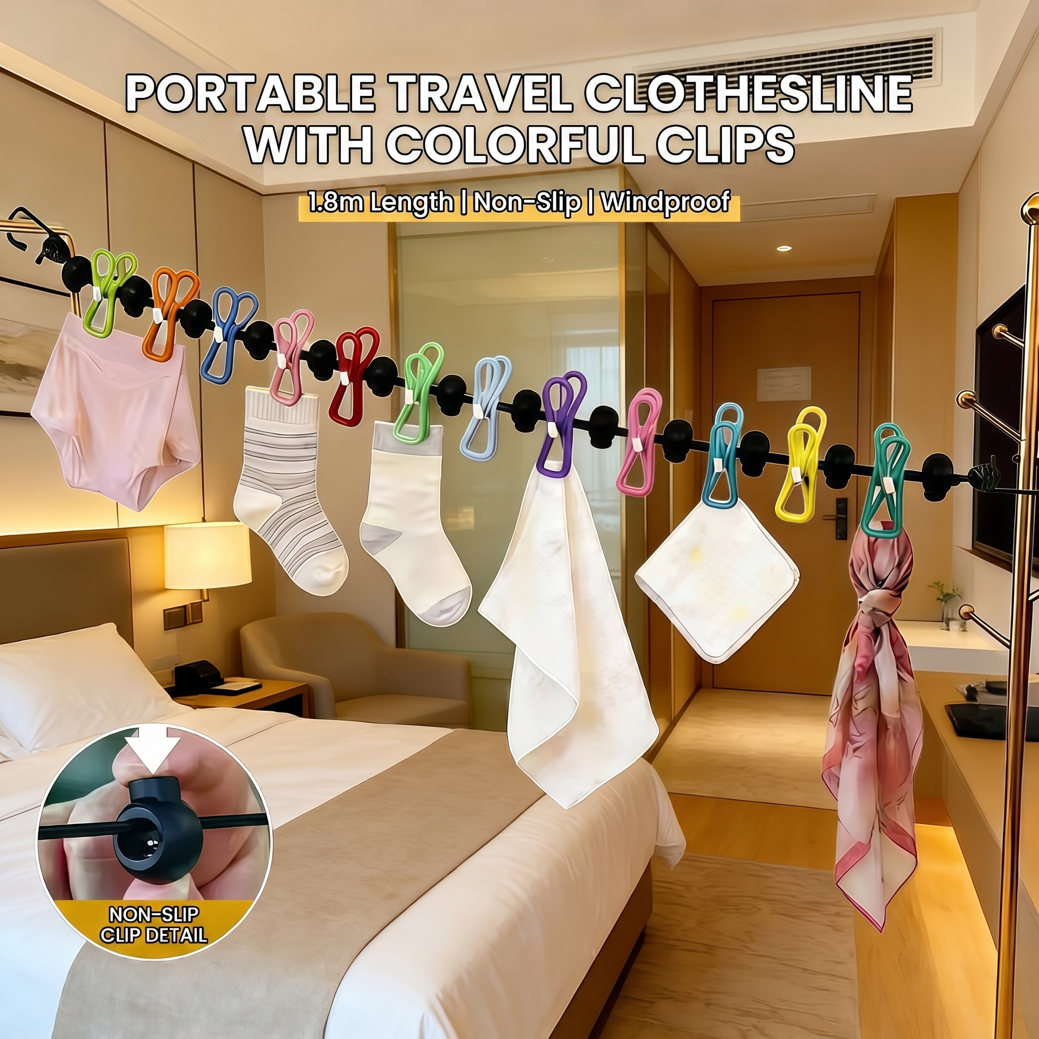 Travel Clothesline Clothes Lin - Tippet Line ulasan dan harga