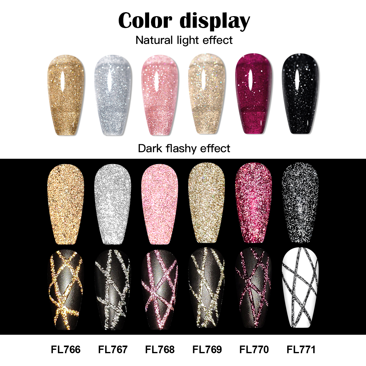 Gold Silver Reflective Glitter - Copolymer Line ulasan dan harga